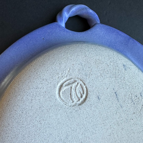 VTG Studio Art Pottery Signed Stoneware Double Handled 13" Oval Serving Platter - Picture 3 of 6